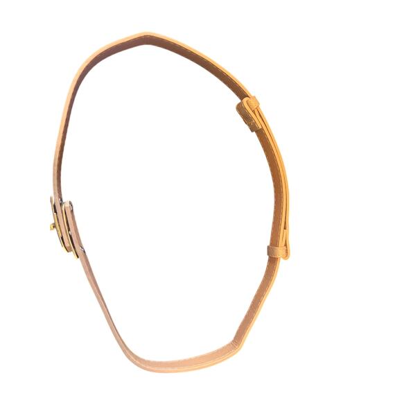 NWOT Lot of 2 Skinny Leather Belts Tan/Black Fully Adjustable Fits to Size 36" - Picture 3 of 4